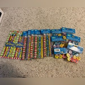 Dr.Seuss Stationary Lot pencils and erasers